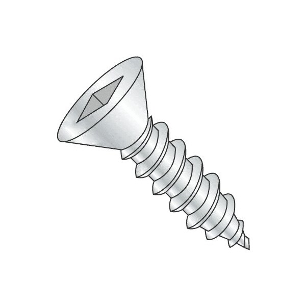 Newport Fasteners Self-Drilling Screw, #10 x 1 in, Plain 18-8 Stainless Steel Flat Head Square Drive, 2000 PK 387072-2000 - main